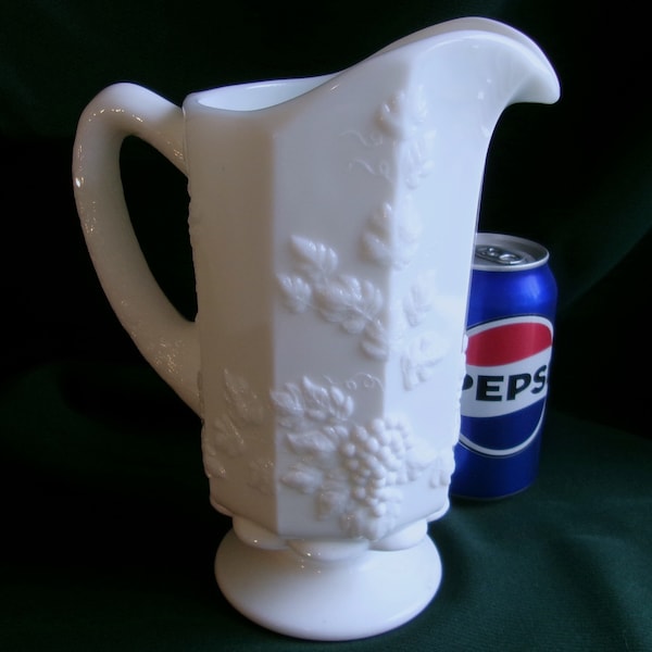 Westmoreland Milk Glass Pitcher, Paneled Grape