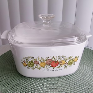 Vintage Corning Ware Casserole Dish, Spice of Life, 3 Quart