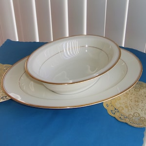 Noritake Ivory Serving Platter & Serving Bowl, Linton