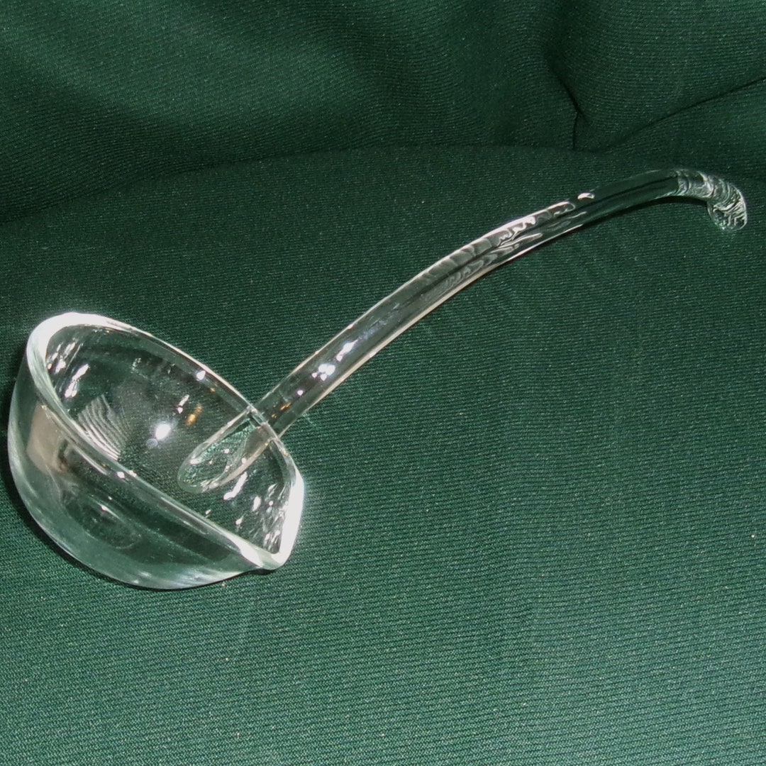 Vintage Glass Punch Bowl Ladle Dipper With Pour Spout Etsy