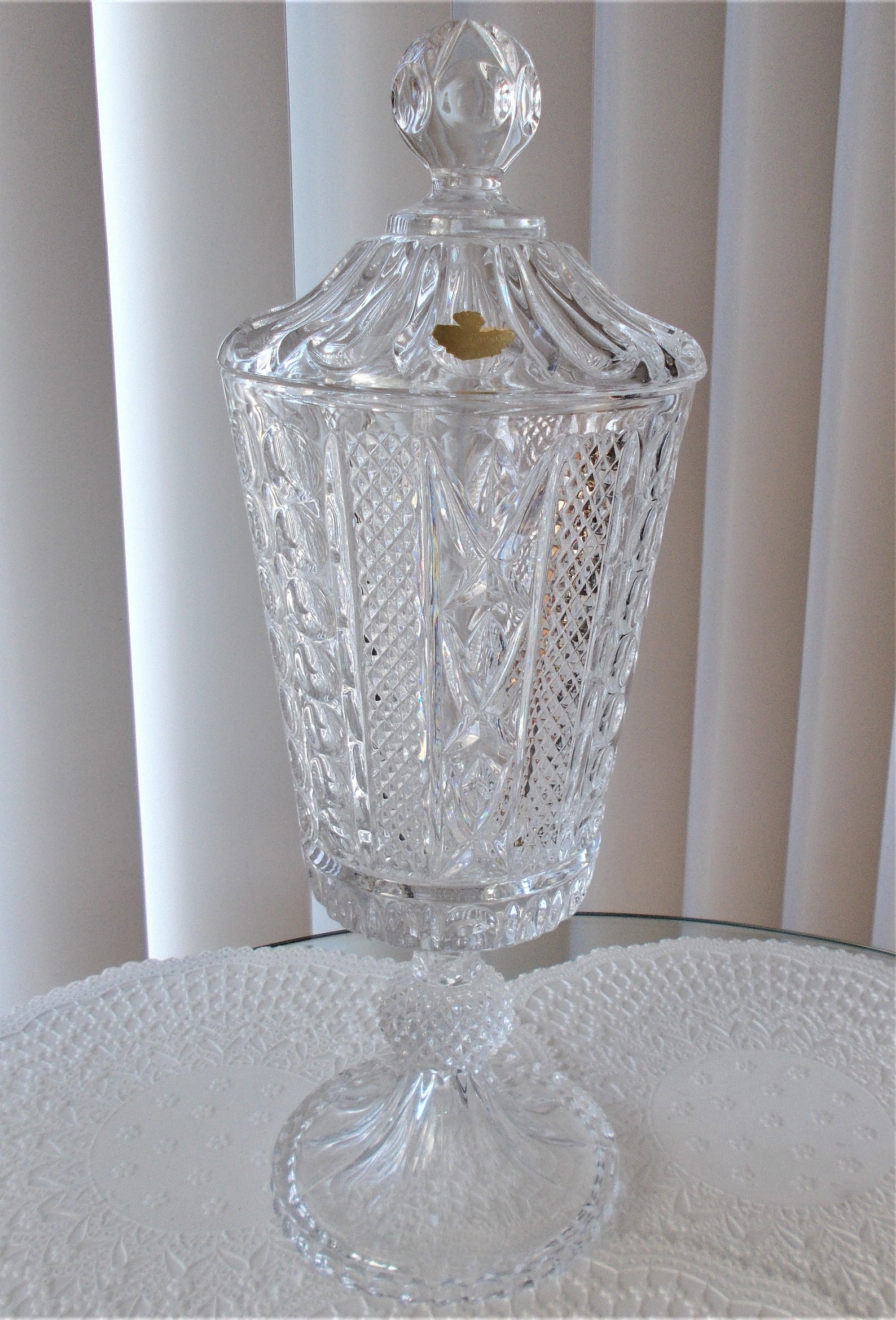 Vintage Echt Bleikristall Lead Crystal Compote Candy Dish Etsy