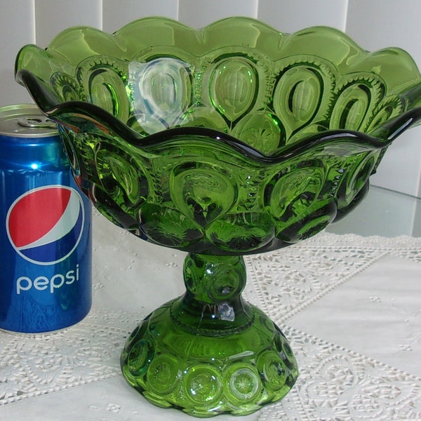 Green Glass Compote Etsy