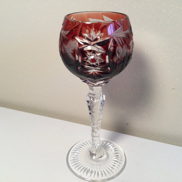 REDUCED!! Nachtmann Traube Ruby Cut To Clear Cordial Liqueur Crystal Goblet