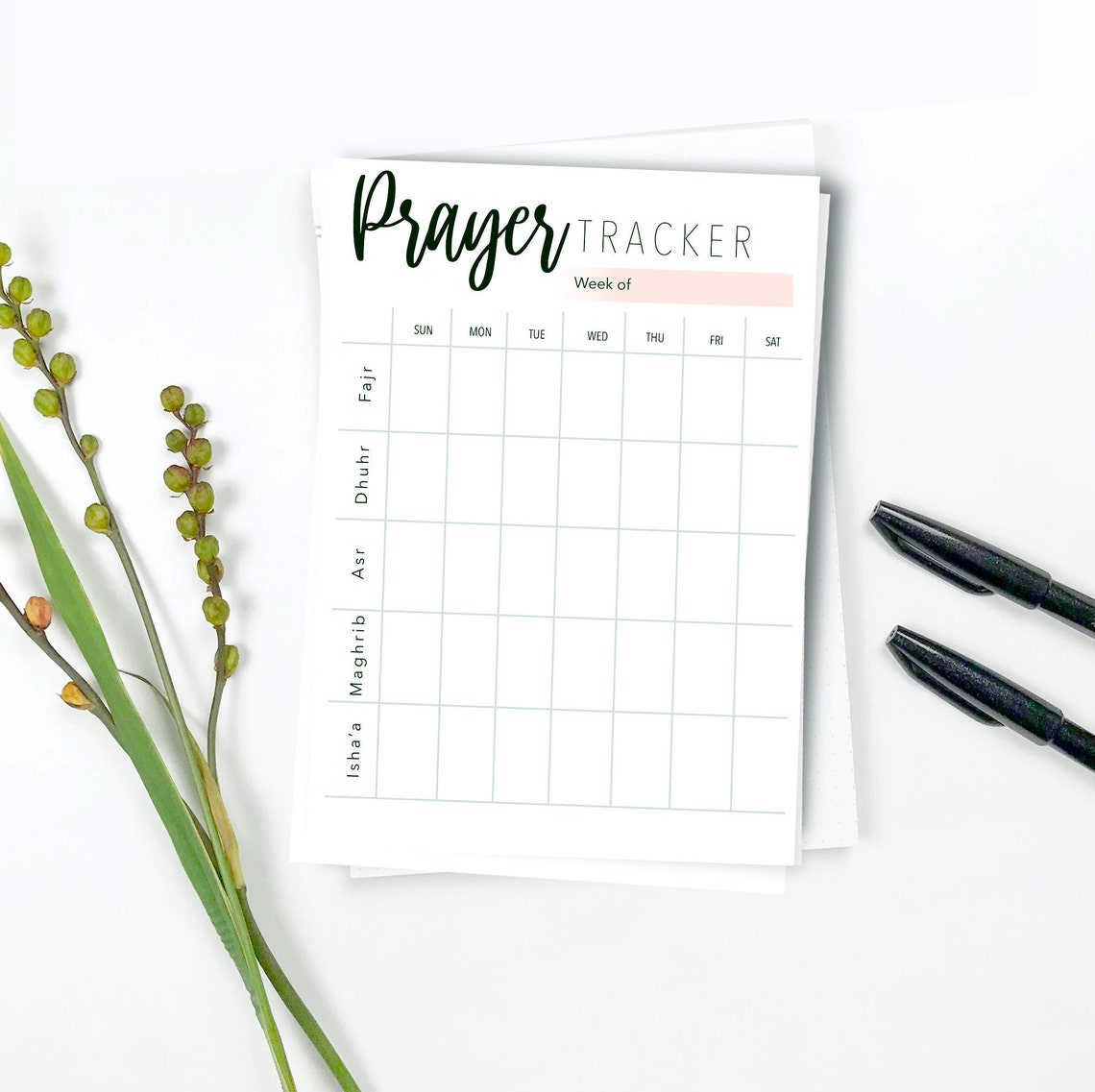 Printable Salah Tracker Muslim Prayer Tracker Prayer | Etsy