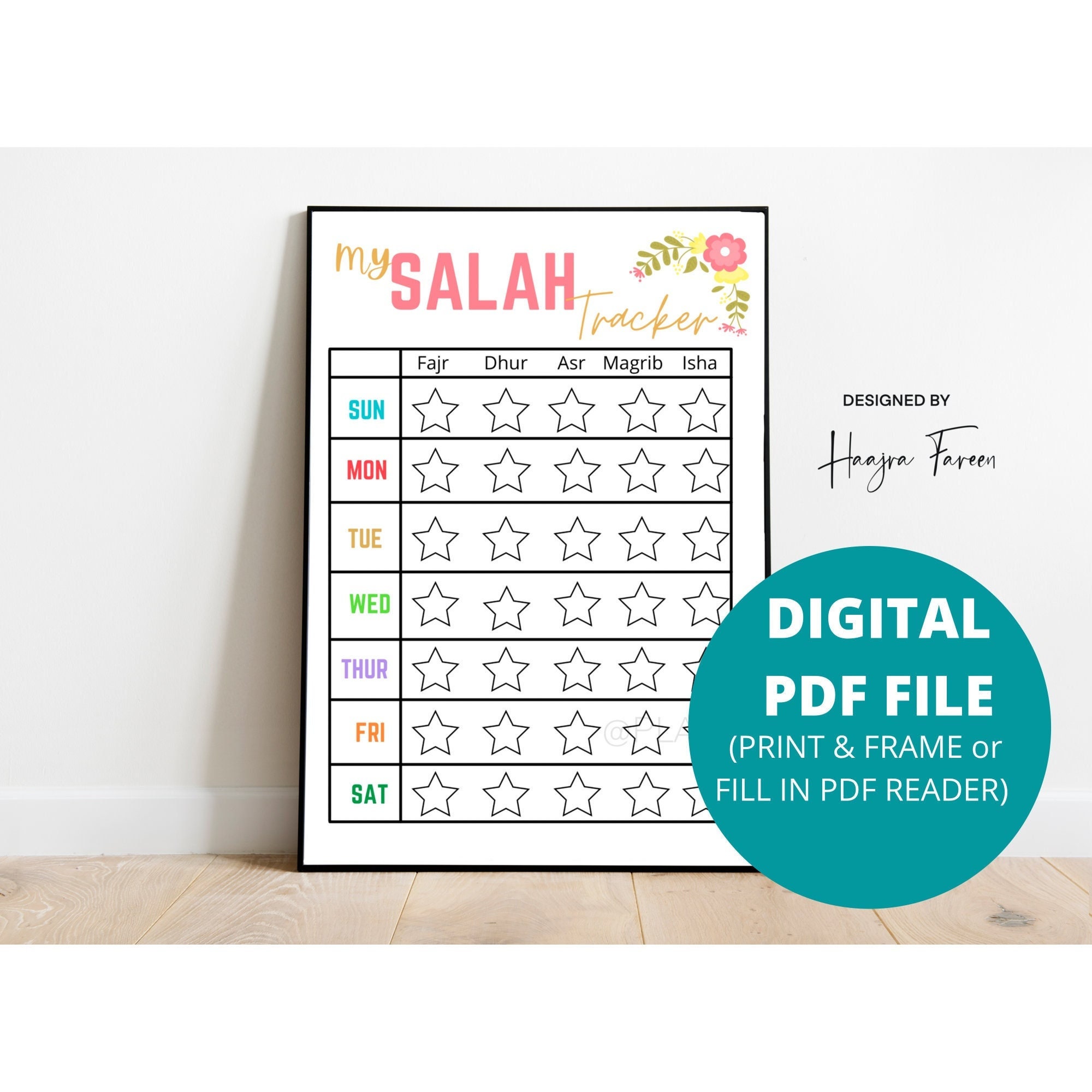 Muslim Children's Prayer Tracker Salah Tracker (Instant Download) - Etsy