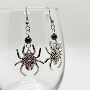 Halloween Spider Earrings, Halloween Jewelry, Spider Jewelry, Insect Jewelry, Costume Jewelry