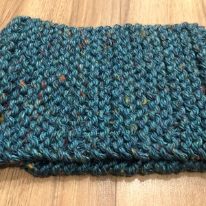 Blue Dog Infinity Scarf, Hand Knit Dog Scarf, Dog Winter Apparel, Dog Neckwear, Pet Lovers Gift, Dog Gift