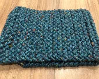 Blue Dog Infinity Scarf, Hand Knit Dog Scarf, Dog Winter Apparel, Dog Neckwear, Pet Lovers Gift, Dog Gift