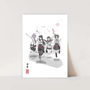 Hand drawn Anime Fan Art Prints | Japanese Sumi-e Style | Manga Home Gift Idea Wall | A2/A3/A4/A5/10x8/11x14 | Komi Can't Communicate