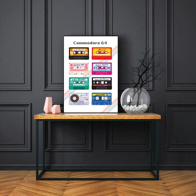 RETRO GAMING Art Print - Wall Poster ZX Spectrum, Atari, C64 Commodore ...