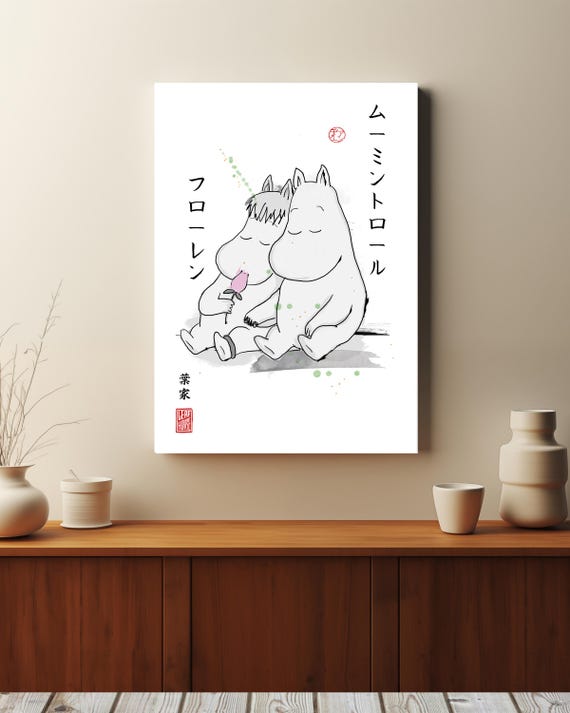Hand Drawn Moomin Fanart Print: in a Sumi-e Japanese Ink Brush