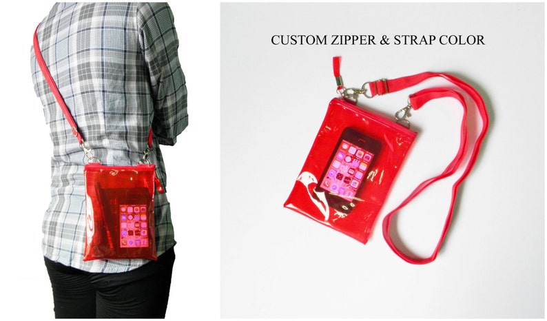 red clear bag