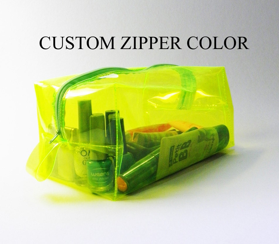 custom neon green clear box bag transparent pvc vinyl handbag | Etsy