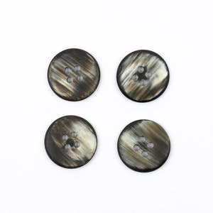 Elegant Brown Horn Buttons - 11mm, 15mm, 20mm Sizes - Sustainable and Stylish Accessory