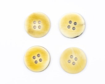 Botones de cuerno genuinos en varios tamaños, botones elegantes amarillos para coser y tejer, ¡muy alta calidad!