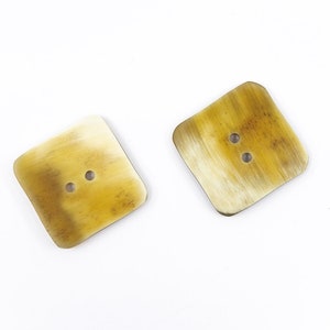 Buttons 15mm and 30 mm sizes or 0,6 and 1,18 inch Handmade Real genuine horn button, Square Shape, Fancy Buttons For Sewing And Knitting