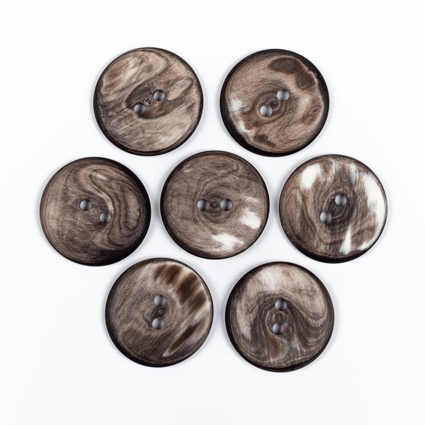 Horn Button / Unique Buttons for Cardigans, Shirts, Suits, Sport Coat, Blazer, Jacket, Sweater / Size 11-50 mm. / 2 Holes
