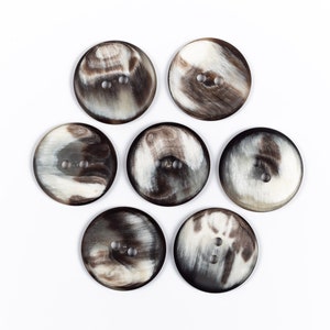 Horn Buttons / Size 11-50 mm. / 2 Holes / Black White Grey Buttons