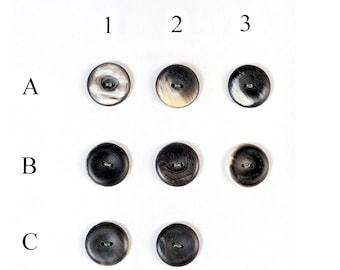 Natural real horn buttons 2 hole. Black