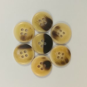 Unique Yellow Horn Buttons - Handcrafted Button Supplies for DIY Projects