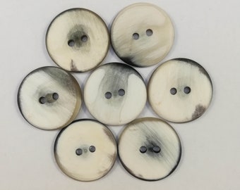 Horn Button / Size 11-50 mm. / 2 Holes / 7 Pieces Set /  Buttons for Cardigans, Blazer, Suits, Sport Coat, Shirt, Jacket, Sweater