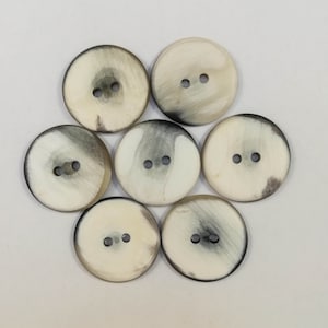 Horn Button / Size 11-50 mm. / 2 Holes / 7 Pieces Set /  Buttons for Cardigans, Blazer, Suits, Sport Coat, Shirt, Jacket, Sweater