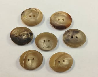 Natural real horn oval buttons 2 hole 25x20 mm/1x0.79 inches