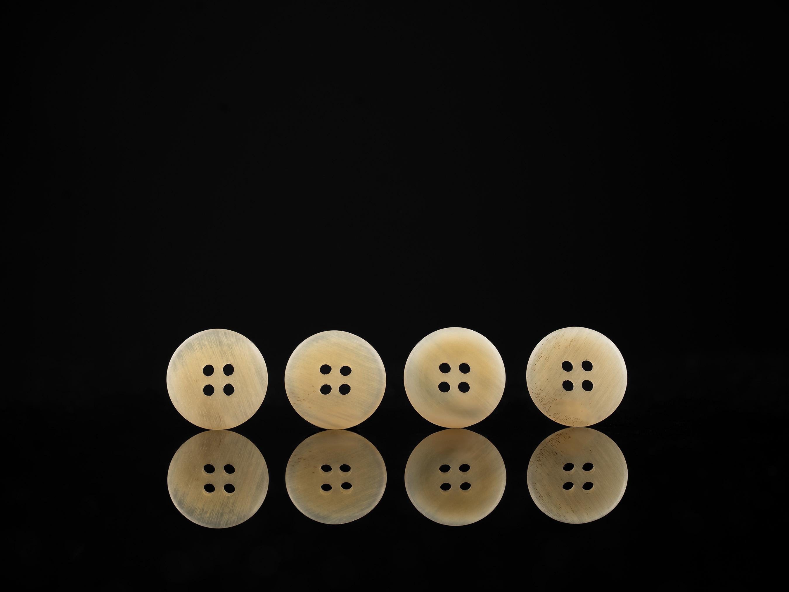 Genuine Horn Buttons in Various Sizes, Yellow and White Fancy Buttons ...