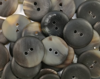 Horn buttons / size 11-50 mm. / Dark color mix / 2 holes / 100 pcs.