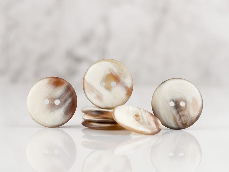 Genuine Horn Buttons in Various Sizes, White Fancy Buttons for Sewing ...