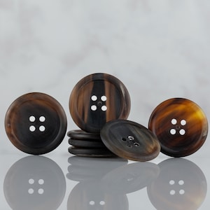 Brown Buttons 10mm, 15mm, 20mm, 23mm, 25m, 28mm Perfect For Suit, Shirts, Coat. Natural Horn. Handmade Real Genuine Horn Button, Inch Sizes