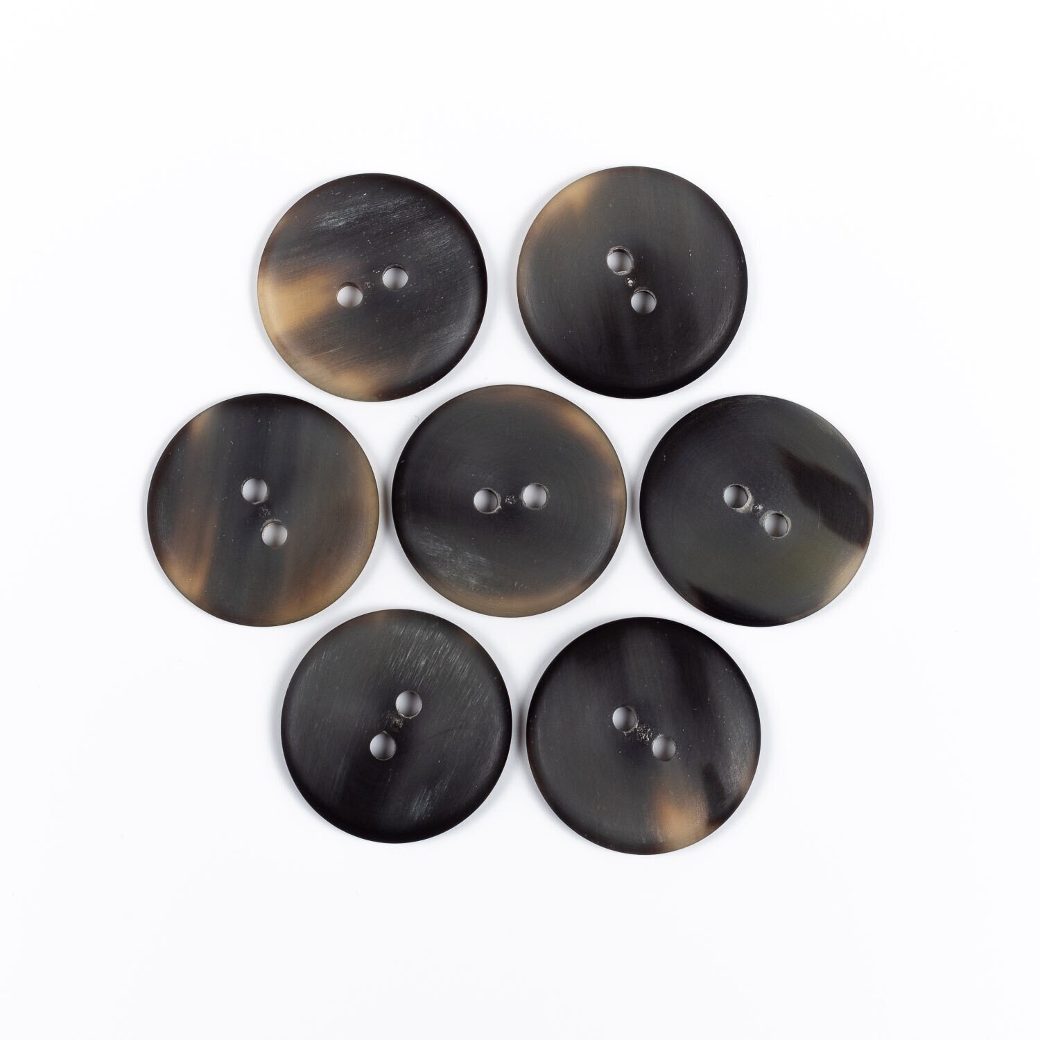 Horn Buttons / Size 11-50 mm. / 2 Holes / Buttons for Cardigans, Blazer, Suits, Sport Coat, Shirt, Jacket, Sweater