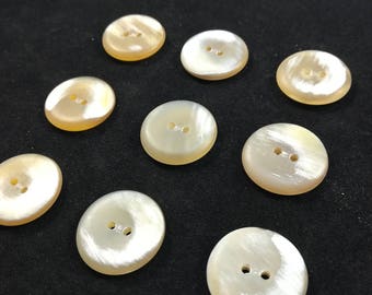 9 pcs. Natural real horn buttons 2 hole 22 mm/0.87 inches/34 line