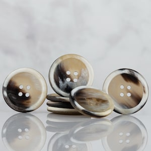 Buttons 10mm, 15mm, 20mm, 23mm, 25m, 28mm Perfect For Suit, Shirts, Vest, Cardigan, Coat. Handmade Real Genuine Horn Button, Inch Sizes.
