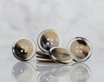 Buttons 10mm, 15mm, 20mm, 23mm, 25m, 28mm Perfect For Suit, Shirts, Vest, Cardigan, Coat. Handmade Real Genuine Horn Button, Inch Sizes.