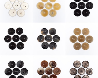Natural Ox Horn Buttons | Handmade Horn Button | Craft and Knitting Supplies