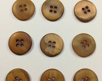 20 mm. Artisanal Real Horn Buttons - Handmade and Unique Accessories for Clothing and DIY Projects