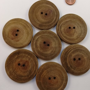 Natural wooden buttons 2 holes 40 mm.