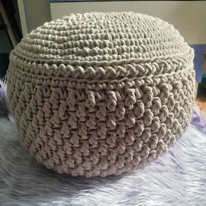 Pouf da pavimento all'uncinetto, modello fai da te pouf ottomano, modello di pouf all'uncinetto, modello di pouf da pavimento Cochet semplice, modello di pouf all'uncinetto strutturato, CP1