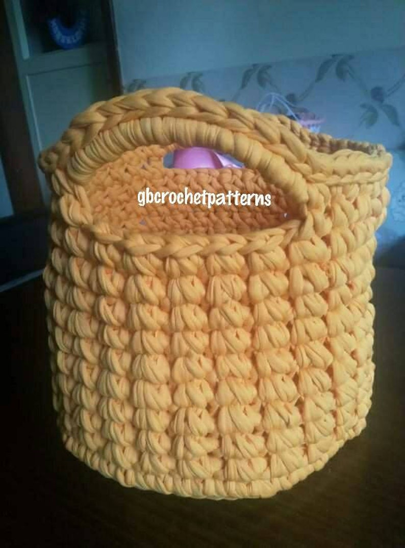 CROCHET PATTERN Crochet Basket Pattern Round Big Basket Etsy