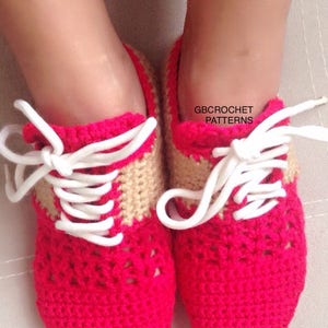 Crochet Pattern woman Oxford Shoes, Woman indoor house slippers U.S. Big girls and teens sizes 3-7, Women US 3-12, with video image 3