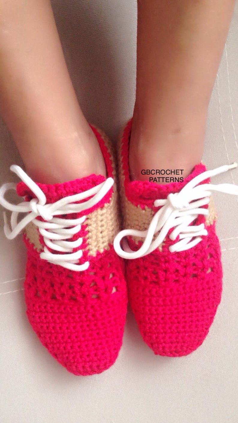 Crochet Pattern woman Oxford Shoes, Woman indoor house slippers U.S. Big girls and teens sizes 3-7, Women US 3-12, with video image 3