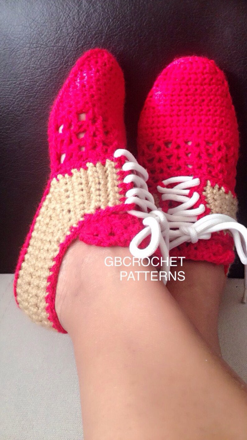 Crochet Pattern woman Oxford Shoes, Woman indoor house slippers U.S. Big girls and teens sizes 3-7, Women US 3-12, with video image 4