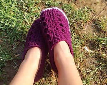 Easy Crochet Pattern for Men House Shoes, Men & Woman Loafer shoes- U.S. Big boys sizes 3-7, Men US 3-12, with video links US/UK, Sh05
