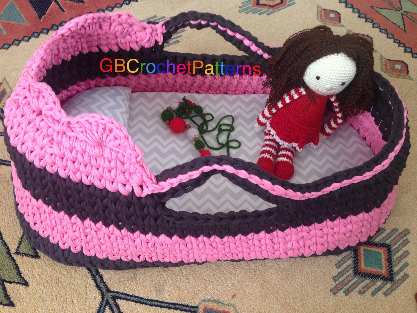Crochet Moses Basket Pattern Crochet Baby Pattern Etsy