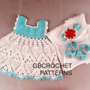 Crochet Baby Dress Pattern, baby crochet dress, Baby gift dress, Take home dress Crochet baby, Full detailed dress crochet pattern, D5