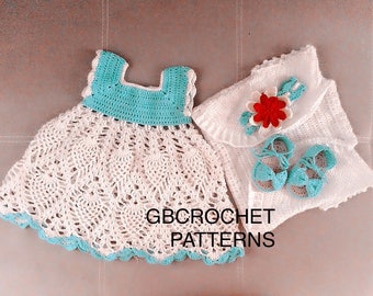 Crochet Baby Dress Pattern, baby crochet dress, Baby gift dress, Take home dress Crochet baby, Full detailed dress crochet pattern, D5