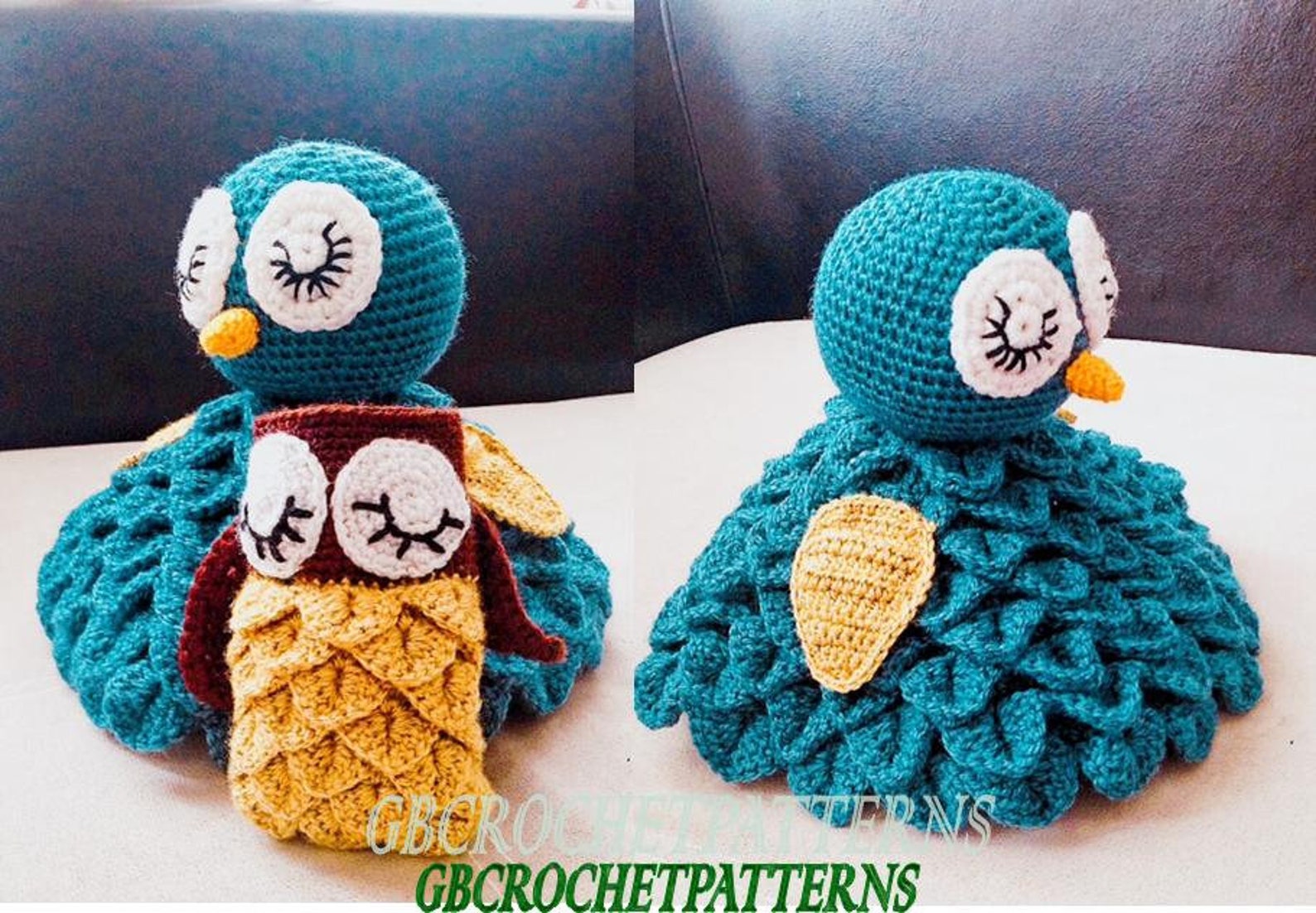 Crochet Pattern Owl Snuggle Blanket Easy Owl Security Etsy