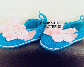 Easy eginner sandals Crochet Pattern , toddlers Summer shoes, easy girl shoes crochet , Girls summer shoes corchet, sizes 2YO to 5yo, SH13