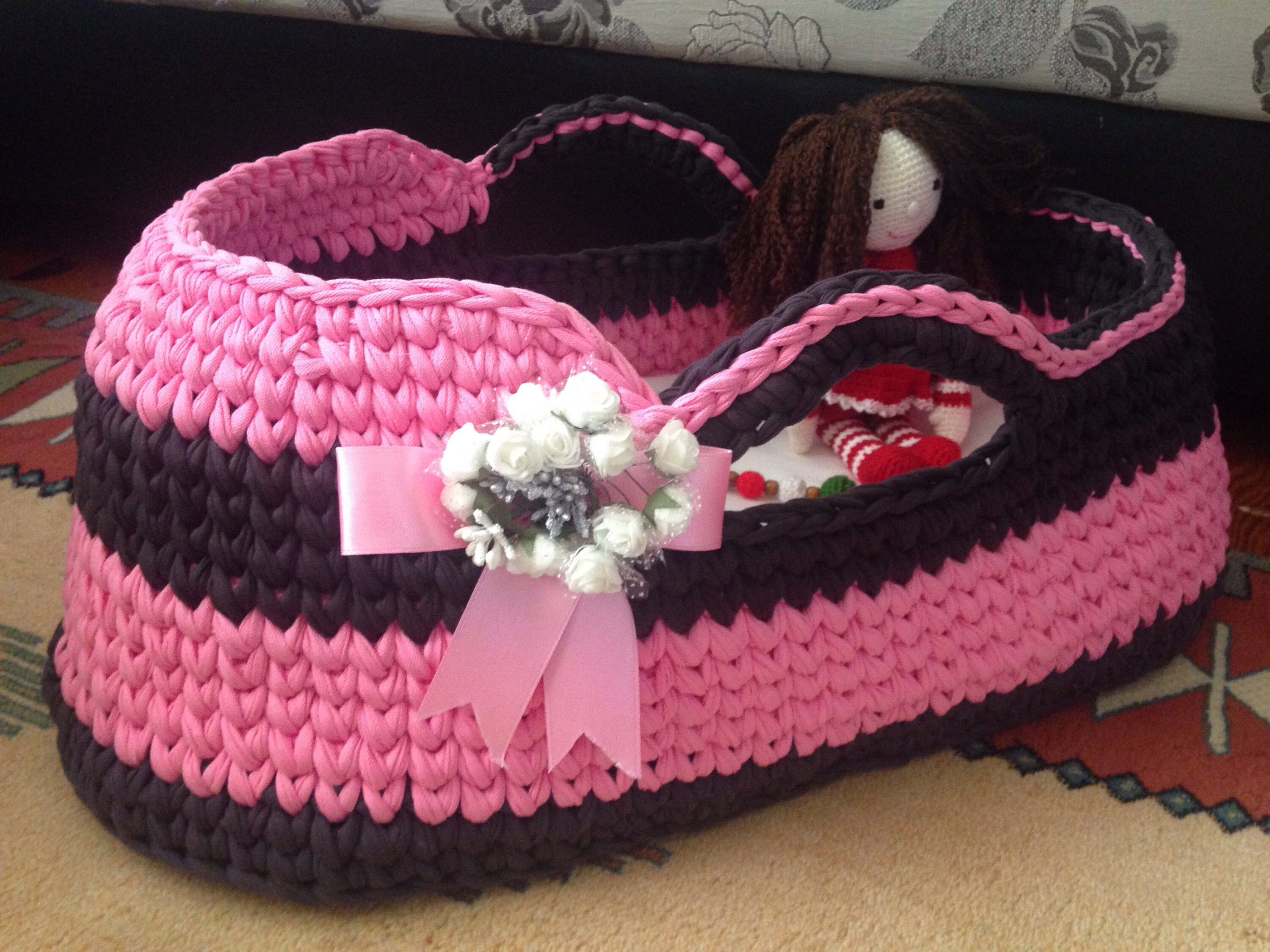 Crochet Moses Basket Pattern Crochet Baby Pattern Etsy